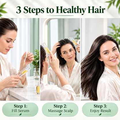 OIL APPLICATOR COMB WITH SCALP MASSAGER - MESS-FREE HAIR OILING FOR SCALP CARE