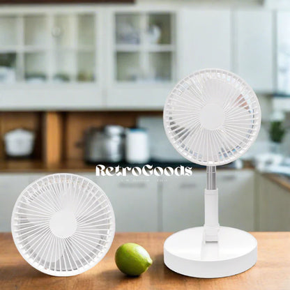 Foldable Fan - Powerful & Rechargeable by RetroGoods (Premium Quality)