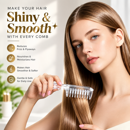 OIL APPLICATOR COMB WITH SCALP MASSAGER - MESS-FREE HAIR OILING FOR SCALP CARE